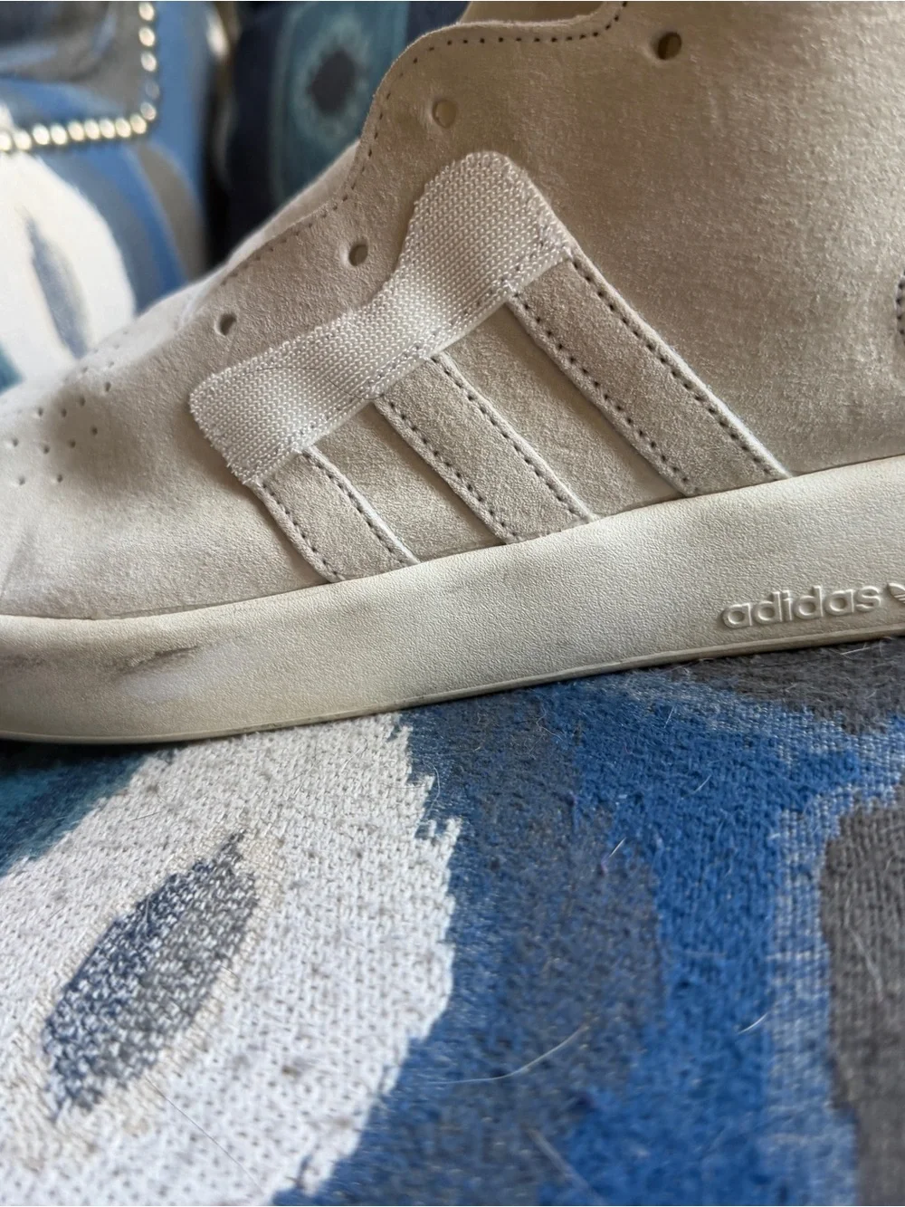 adidas Men’s Beige/Off-White High-Top Suede Sneakers